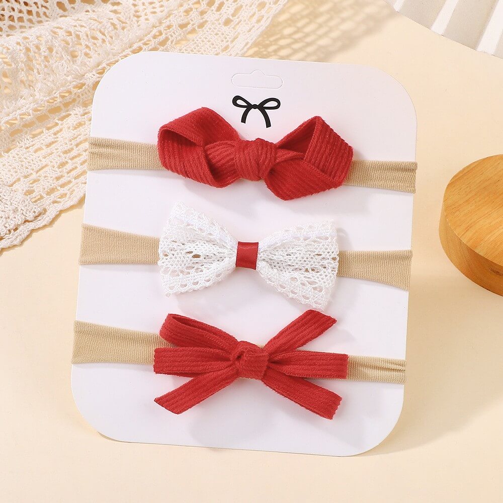 Baby Girl Bow Headband Set of 3