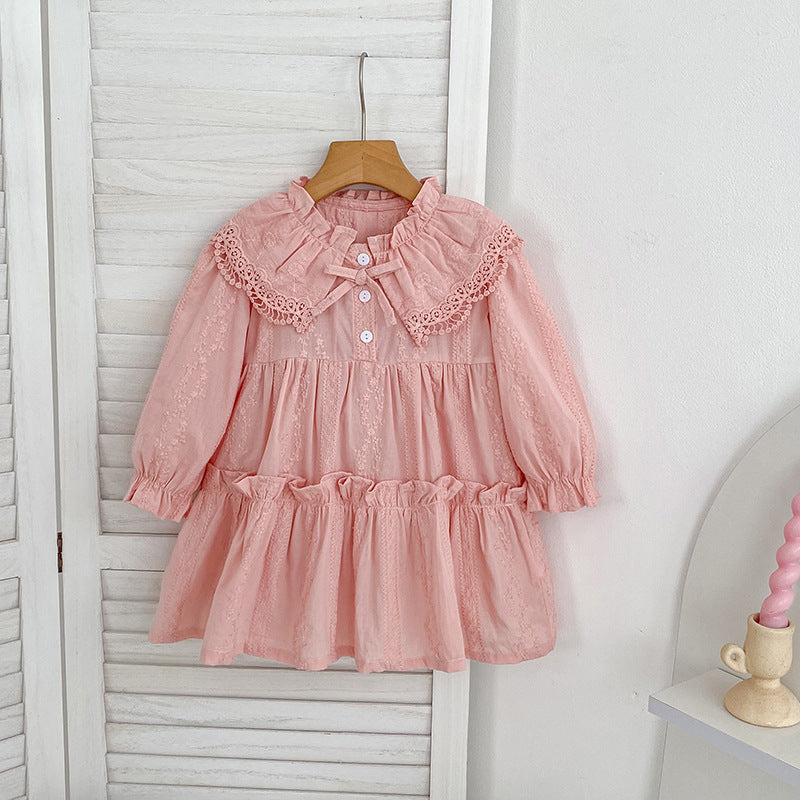 Vintage Pink Lace Sister Matching Dress & Romper Set – 100% Cotton