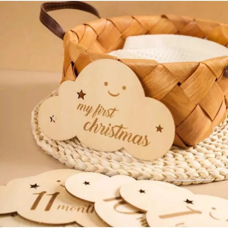 Baby Wooden Milestone Disc Set