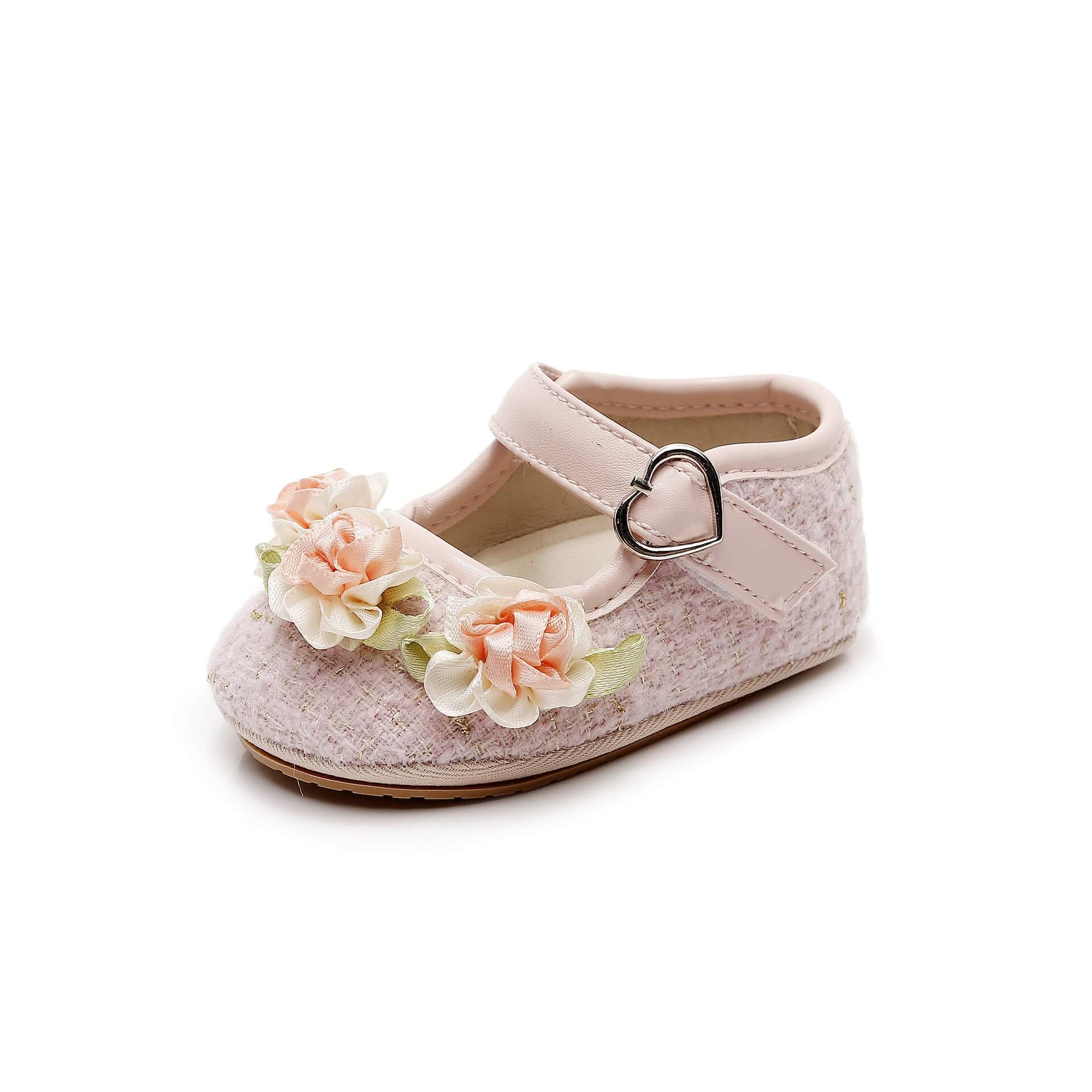 Baby Girl Tweed Texture Mary Jane Shoes
