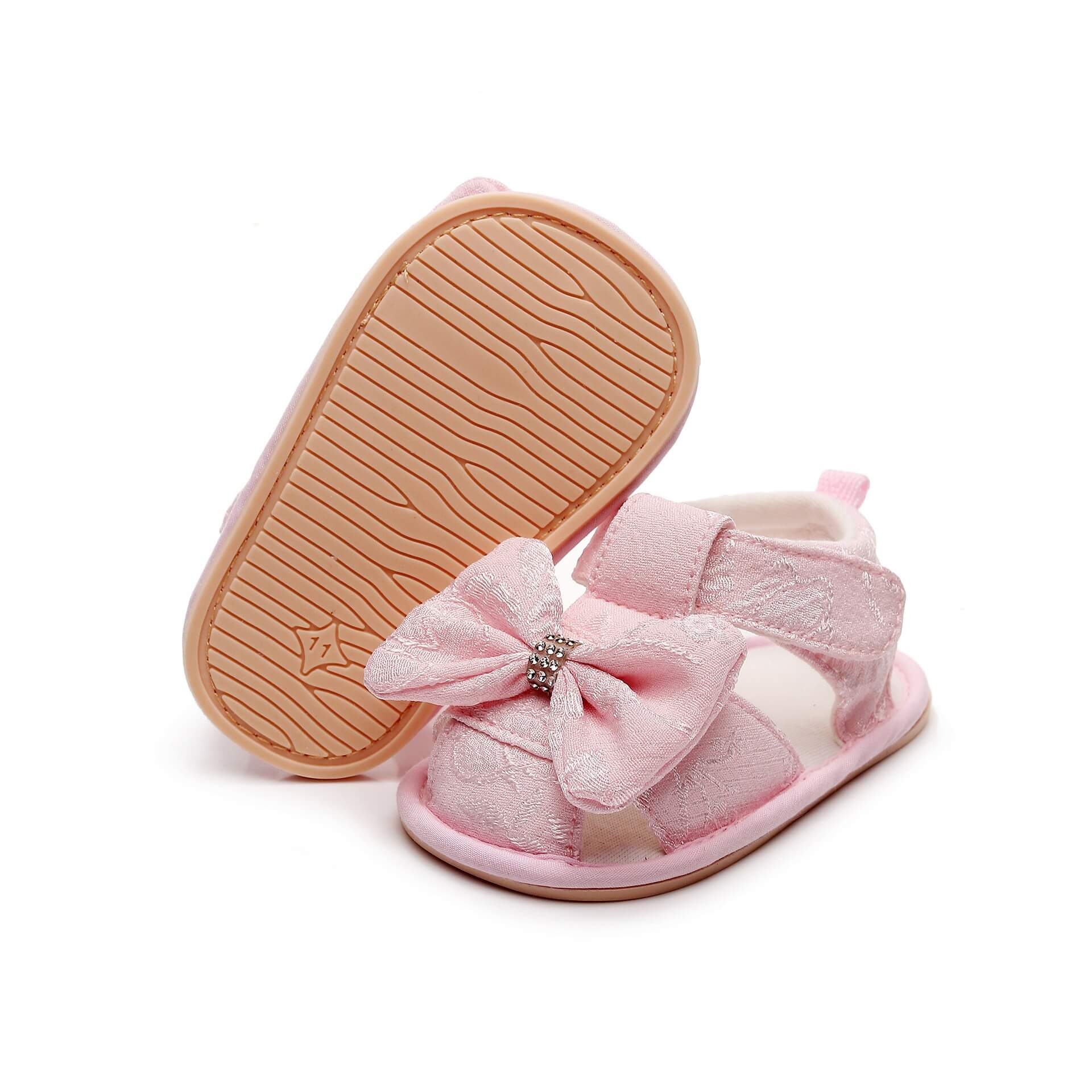 Baby Girl Lace Texture Velcro Sandal Shoes