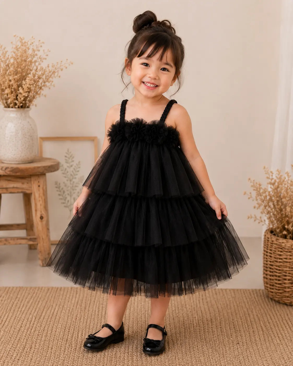 3 Layered Princess Net Baby Frock