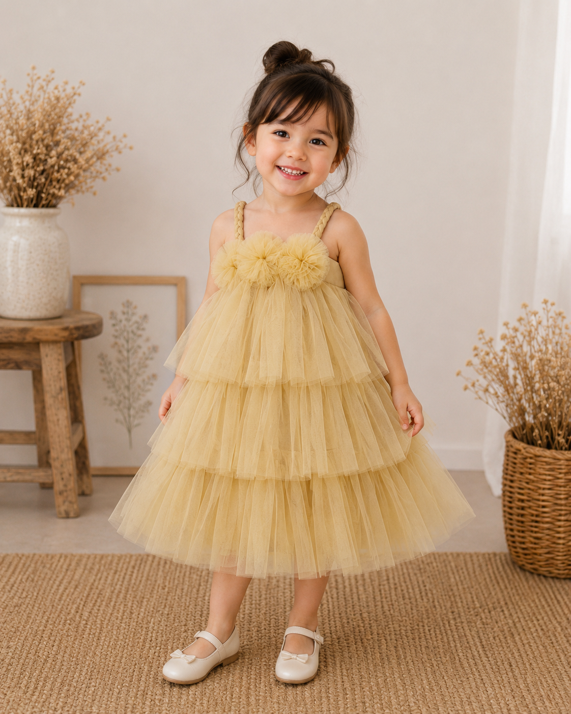 3 Layered Princess Net Baby Frock