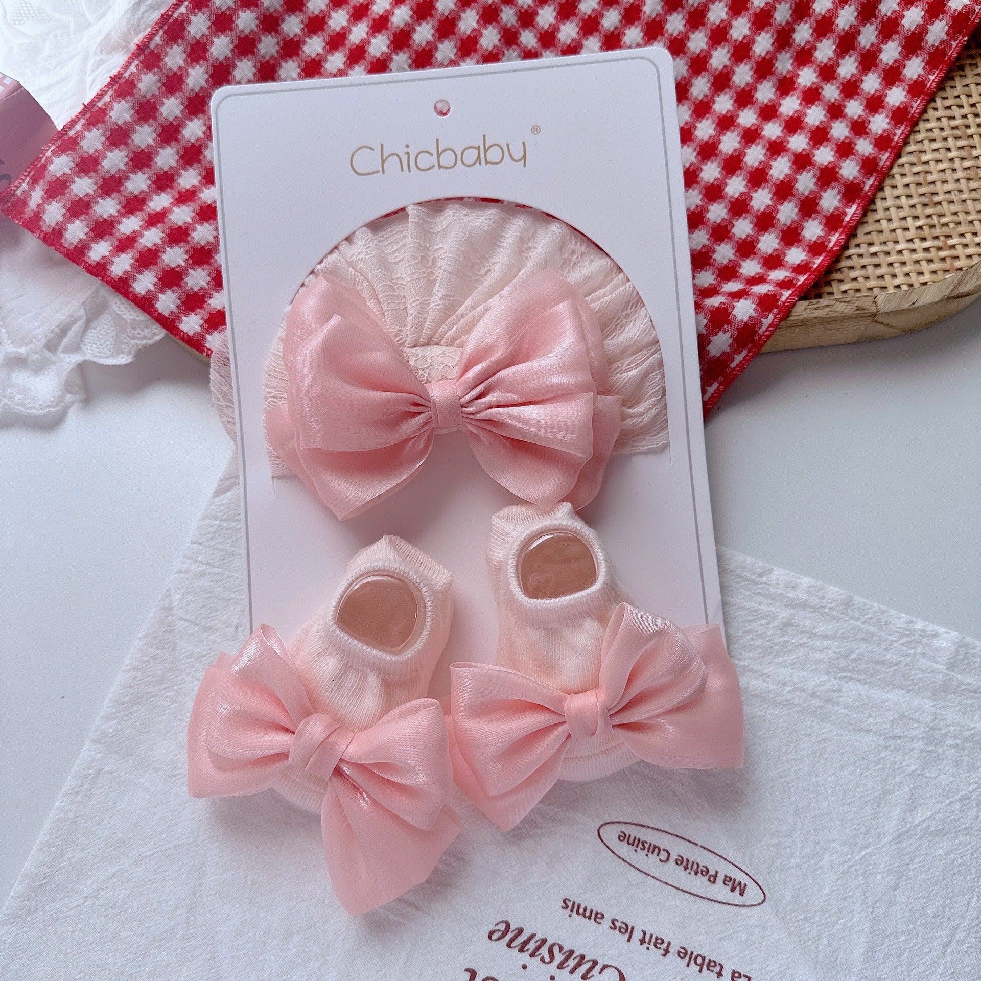 Snow Bow Headband & Booties Set