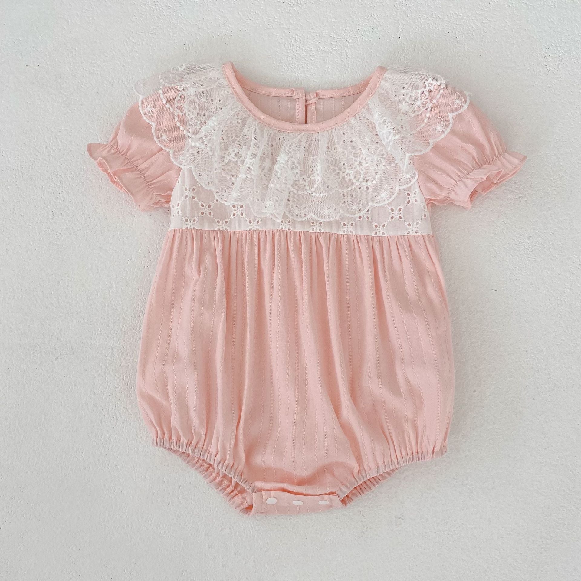 Sweet Pink Lace Sister Matching Dress