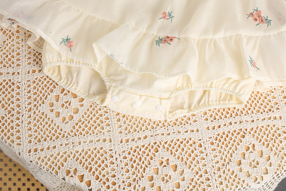 Floral Breeze Baby Girl Dress with Matching Hat