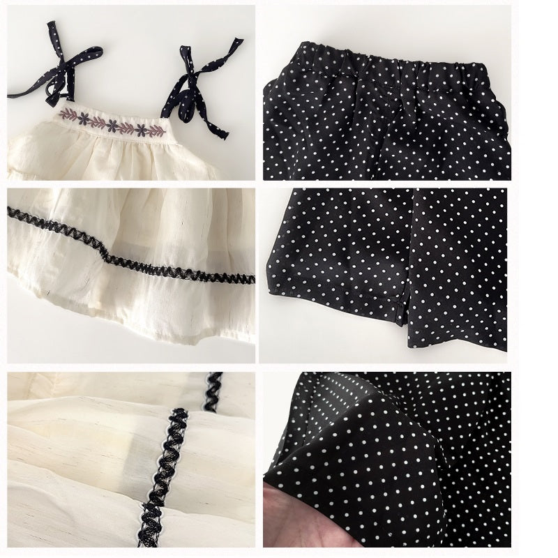 Midnight Polka Lace Set