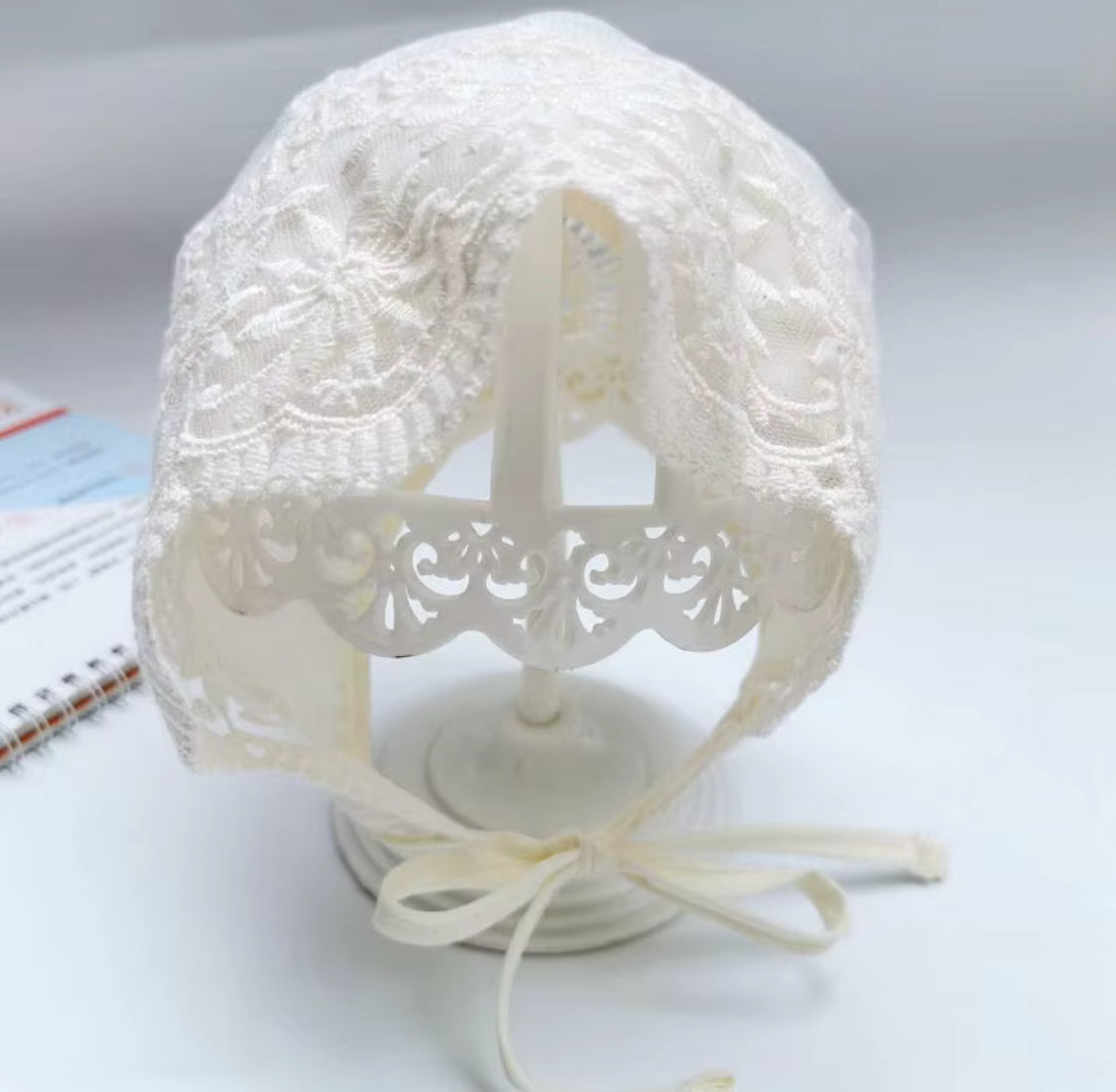 Lace baby bonnet hat