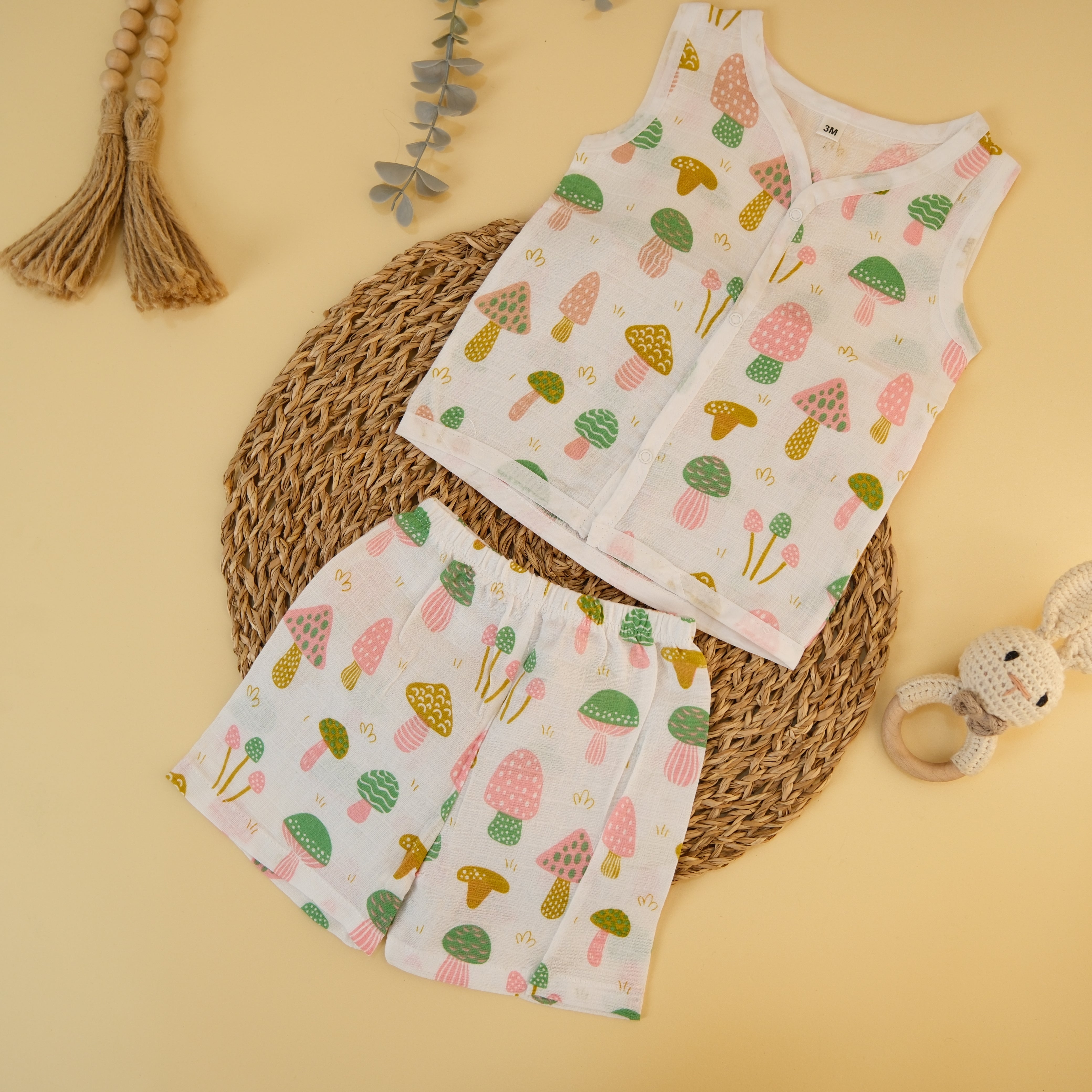 Sleeveless Button Jabla With Shorts Assorted