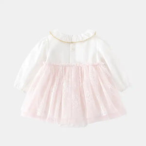 Baby Clothes Long-Sleeved Princess Romper Pink 0-9 Months
