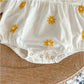 White Daisy Long Sleeved Baby Girls Bubble Romper 3-9 Months