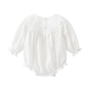 Baby Clothes Long-Sleeved Princess Romper White 0-9 Months
