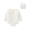 Baby Girl Frill Romper With Free Hat 0-9 Months - White