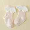 Wing Decor Letter Graphic Baby Socks - Light Pink