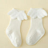 Wing Decor Letter Graphic Baby Socks - White