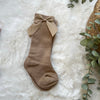 Minimal Bow Decor Baby Socks - Light Coffe