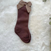 Minimal Bow Decor Baby Socks - Dark Coffe