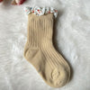 Floral Lace baby Socks - Light Gold