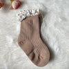Floral Lace baby Socks - Coffe
