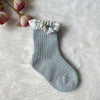 Floral Lace baby Socks - Light Blue