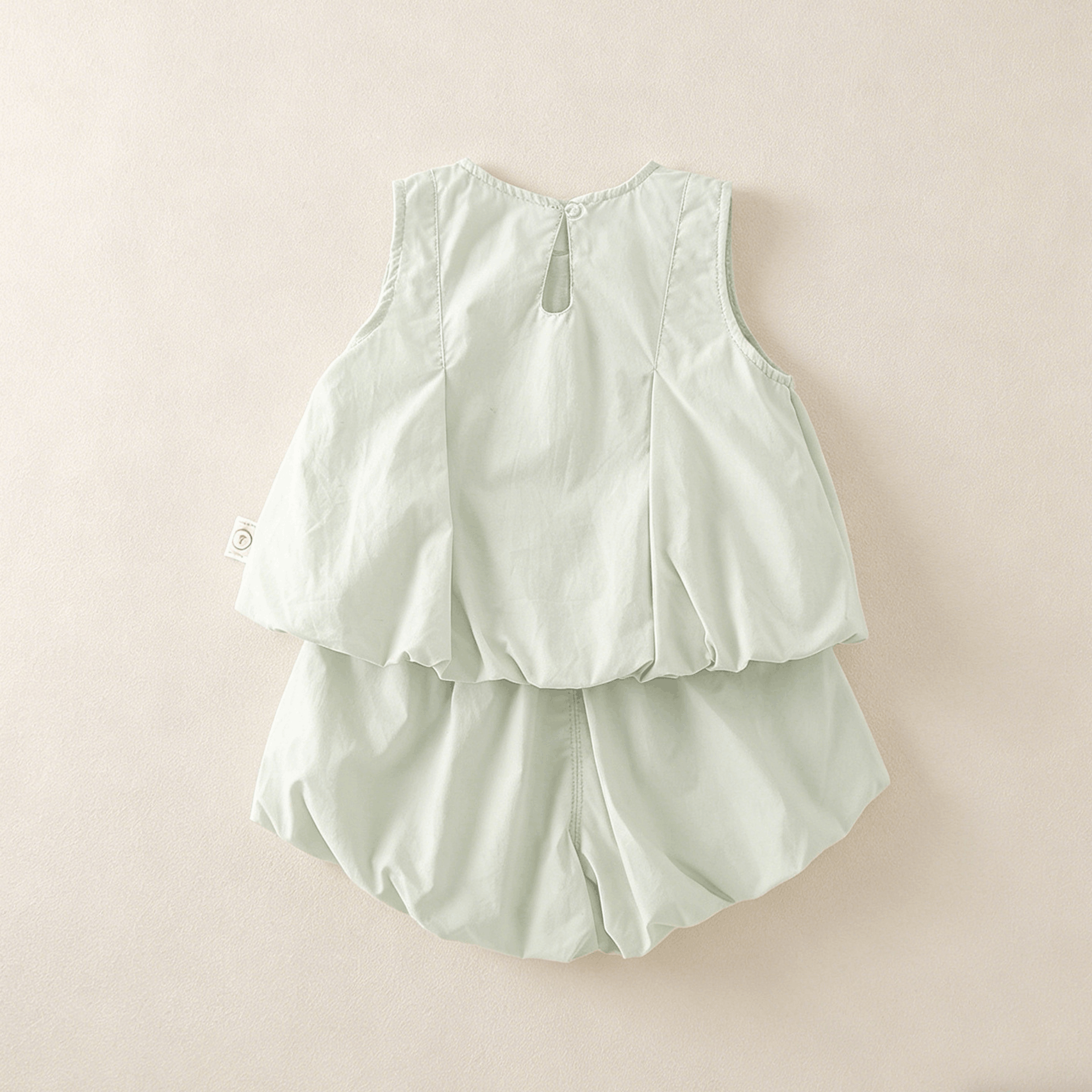 Mint Green Sleeveless Top & Bloomer Shorts Set for Babies