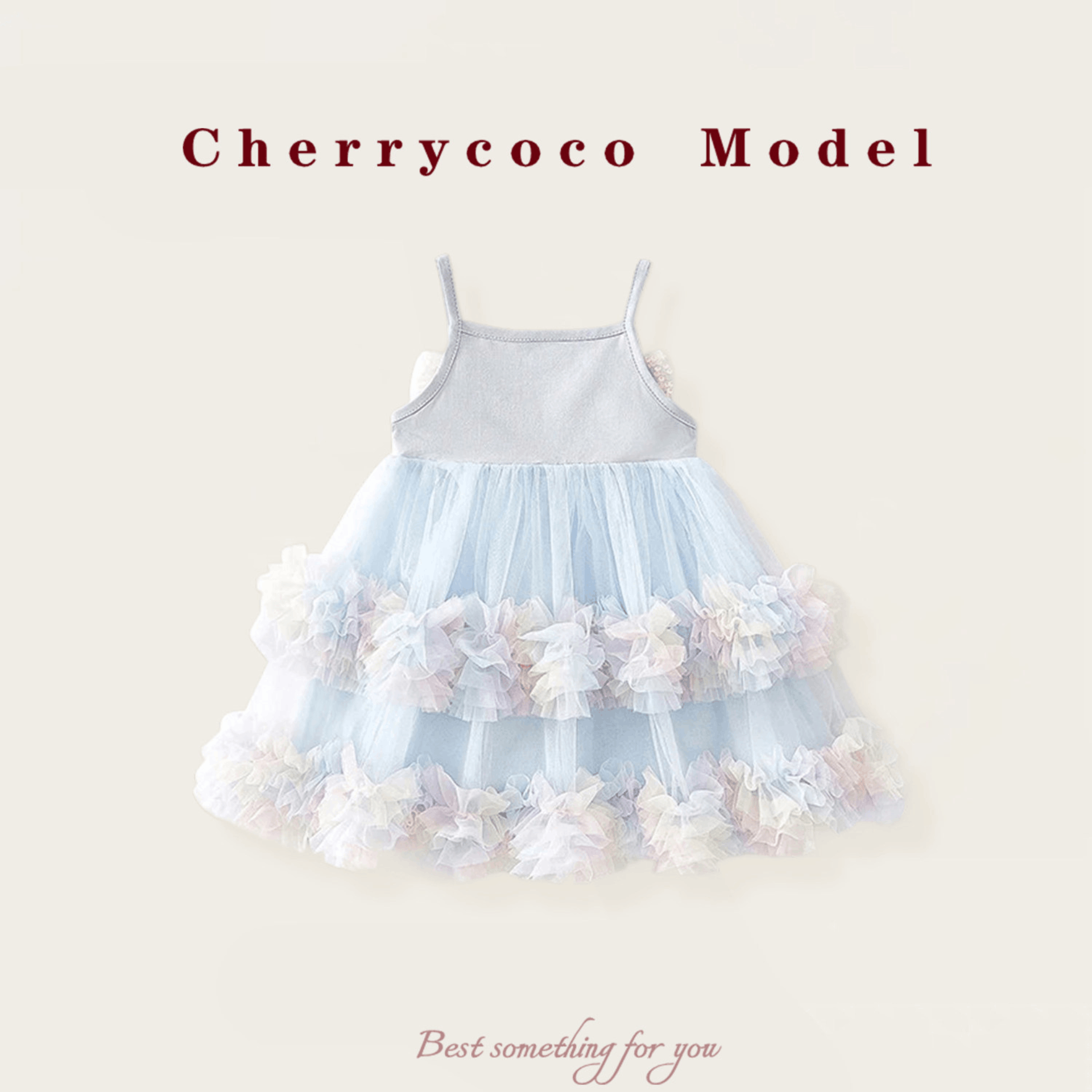 Blue Princess Tulle Party Dress with Sequin Bow for Baby Girls