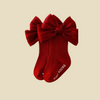 Beautiful Bow Decor Baby Socks - Red