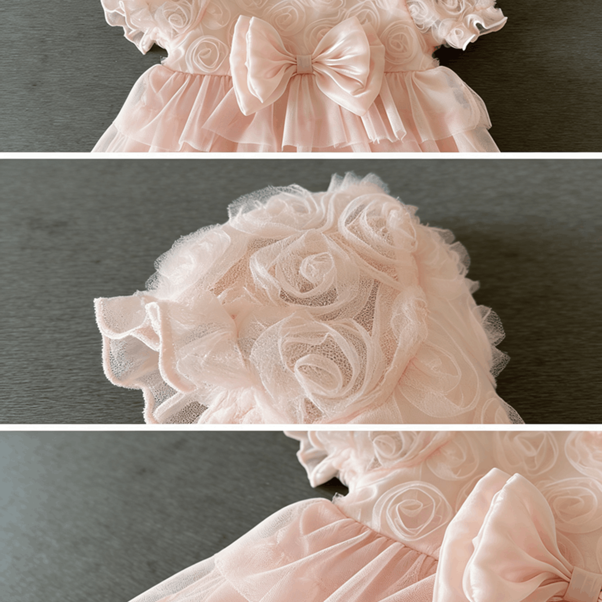 Blush Layered Rosette Party Dress