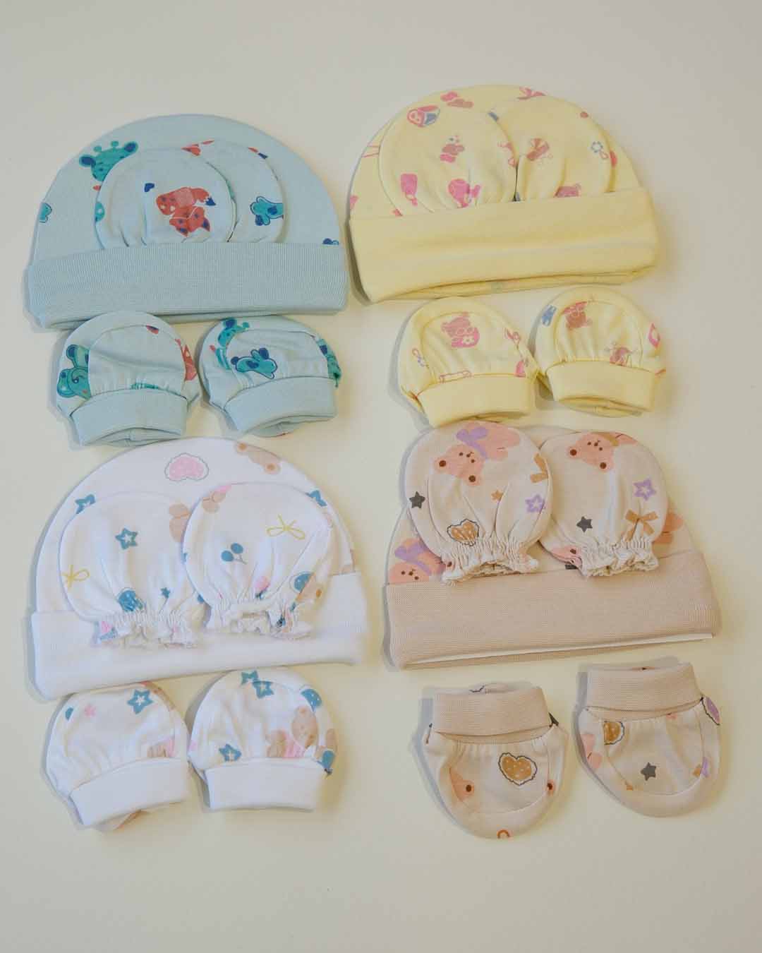 Baby Cap, Mittens & Booties Set – Soft Cotton Newborn Essentials