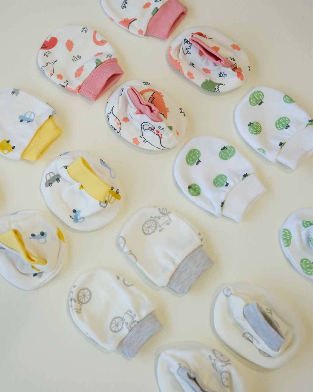 Baby Mitten 2 Pcs Set – Soft Cotton Scratch Mittens for Newborn Babies