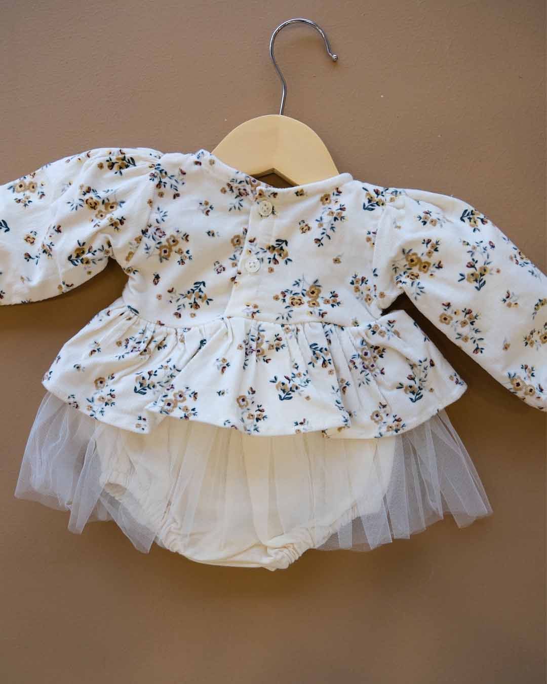 Cream Floral Tulle Romper