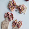 Bow and Socks Set 6 - 12 Months - Nude