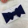 Cable Knitted Nylon Baby Headband - Navy Blue