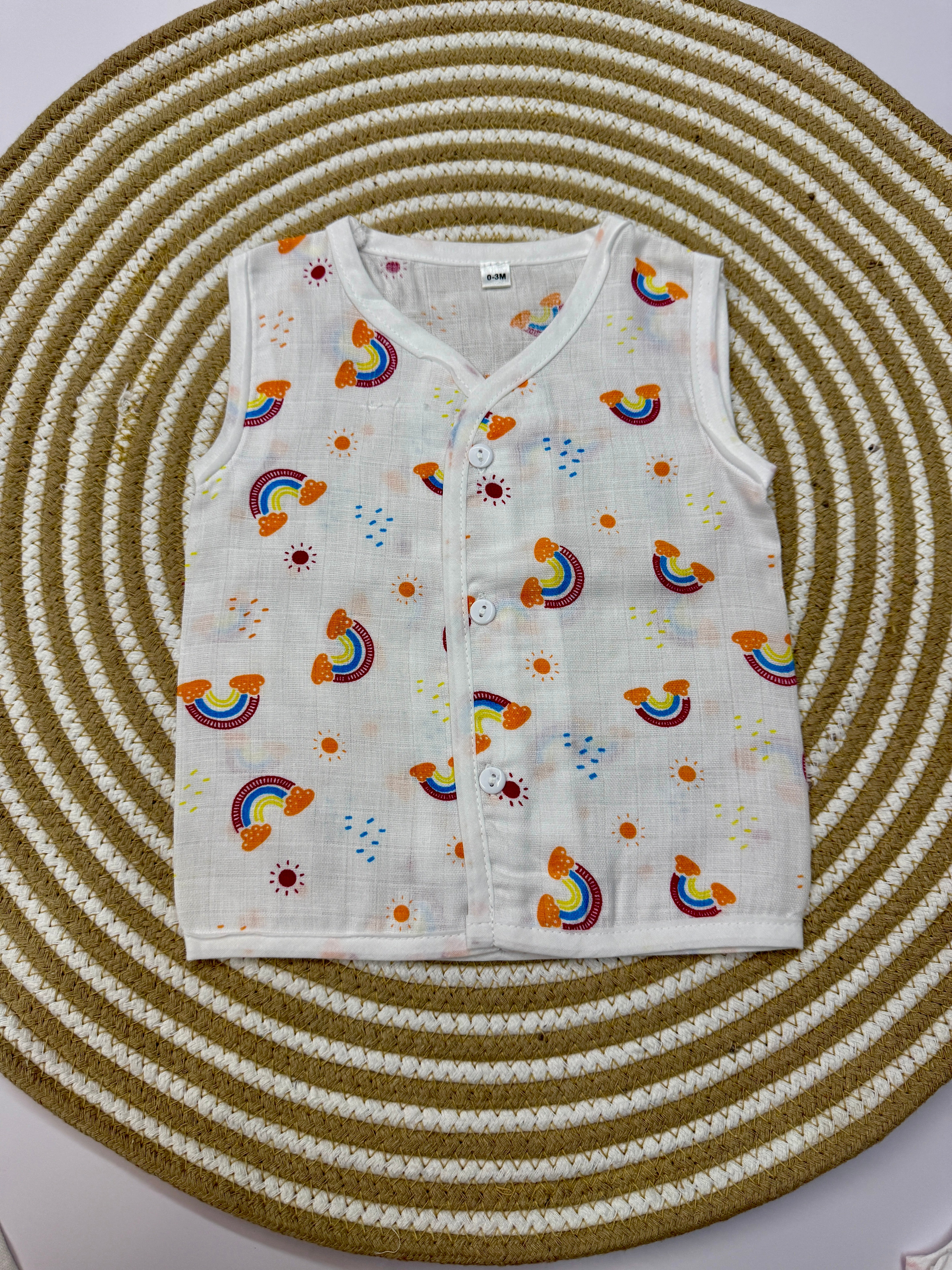 Sleeveless Jabla with Button Assorted