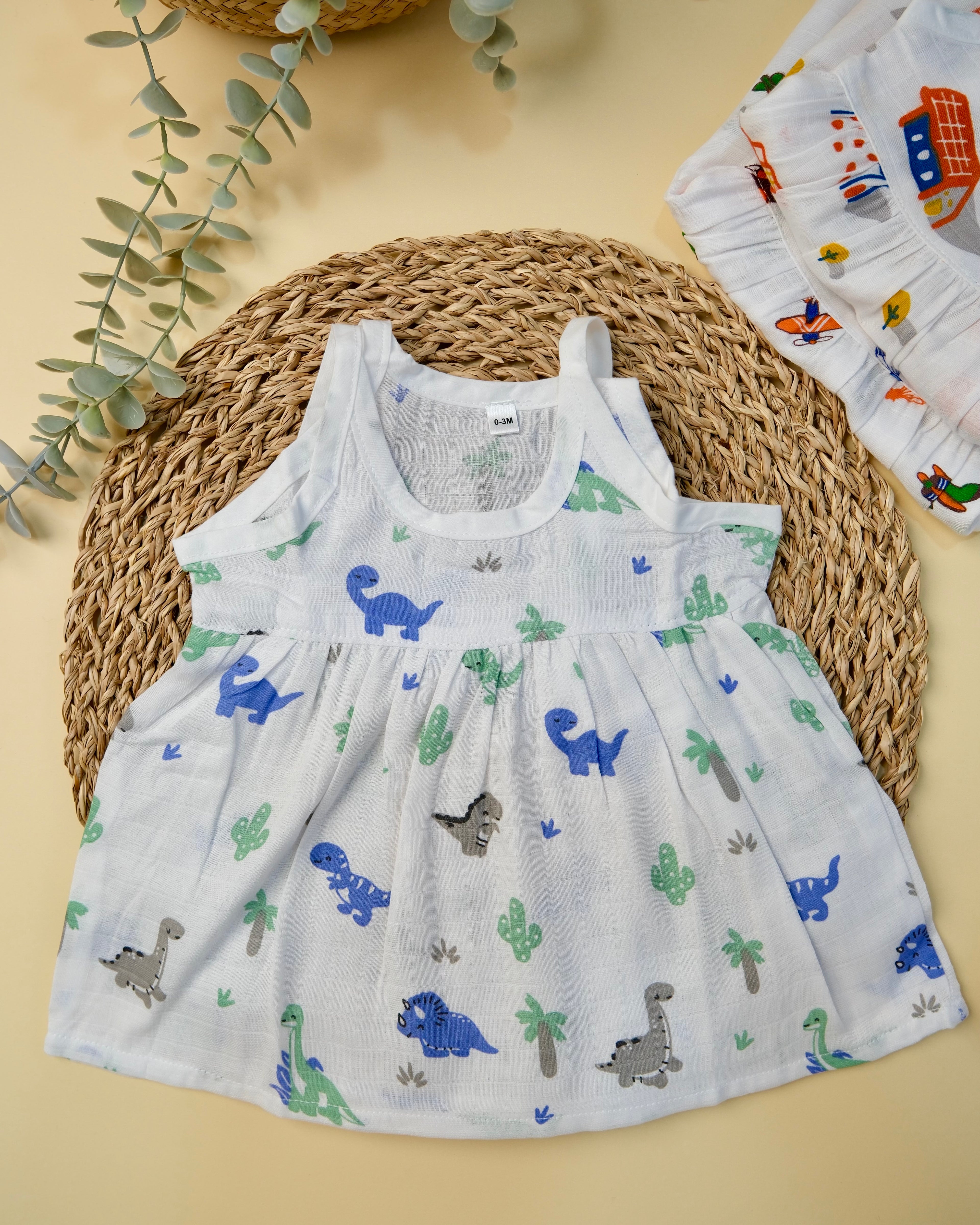 Sleeveless Frock with Knot Assorted 1 Pcs