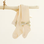 Floral Knitted Bow Stockings 3-12 Months