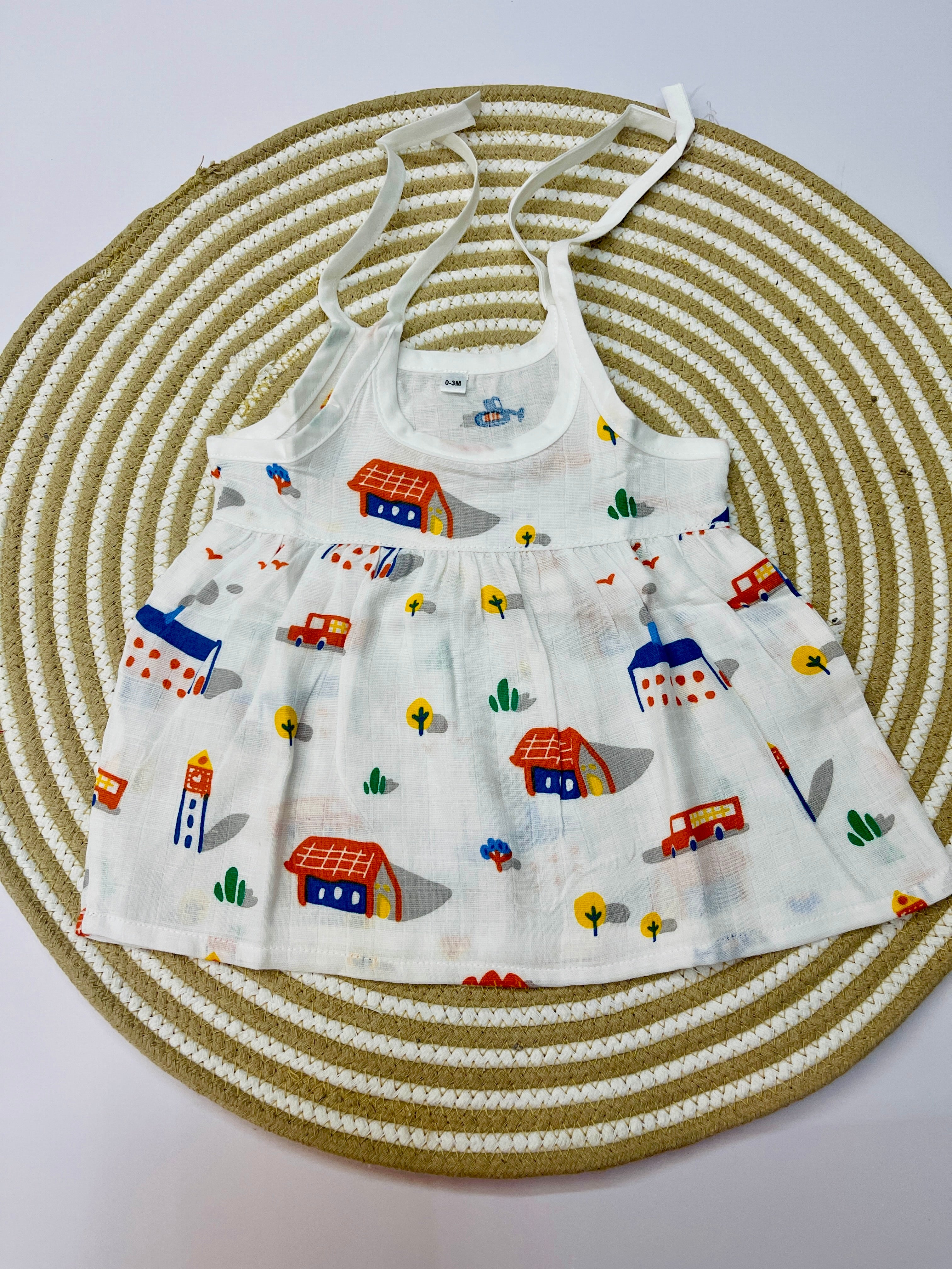 Sleeveless Frock with Knot Assorted