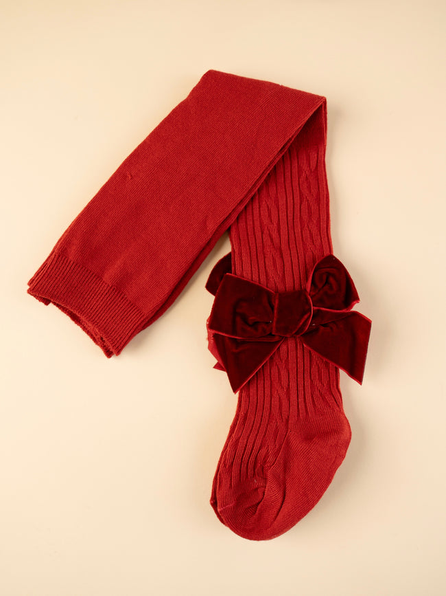 Baby Girl Daily Wear Stockings Red with bow Hover Image