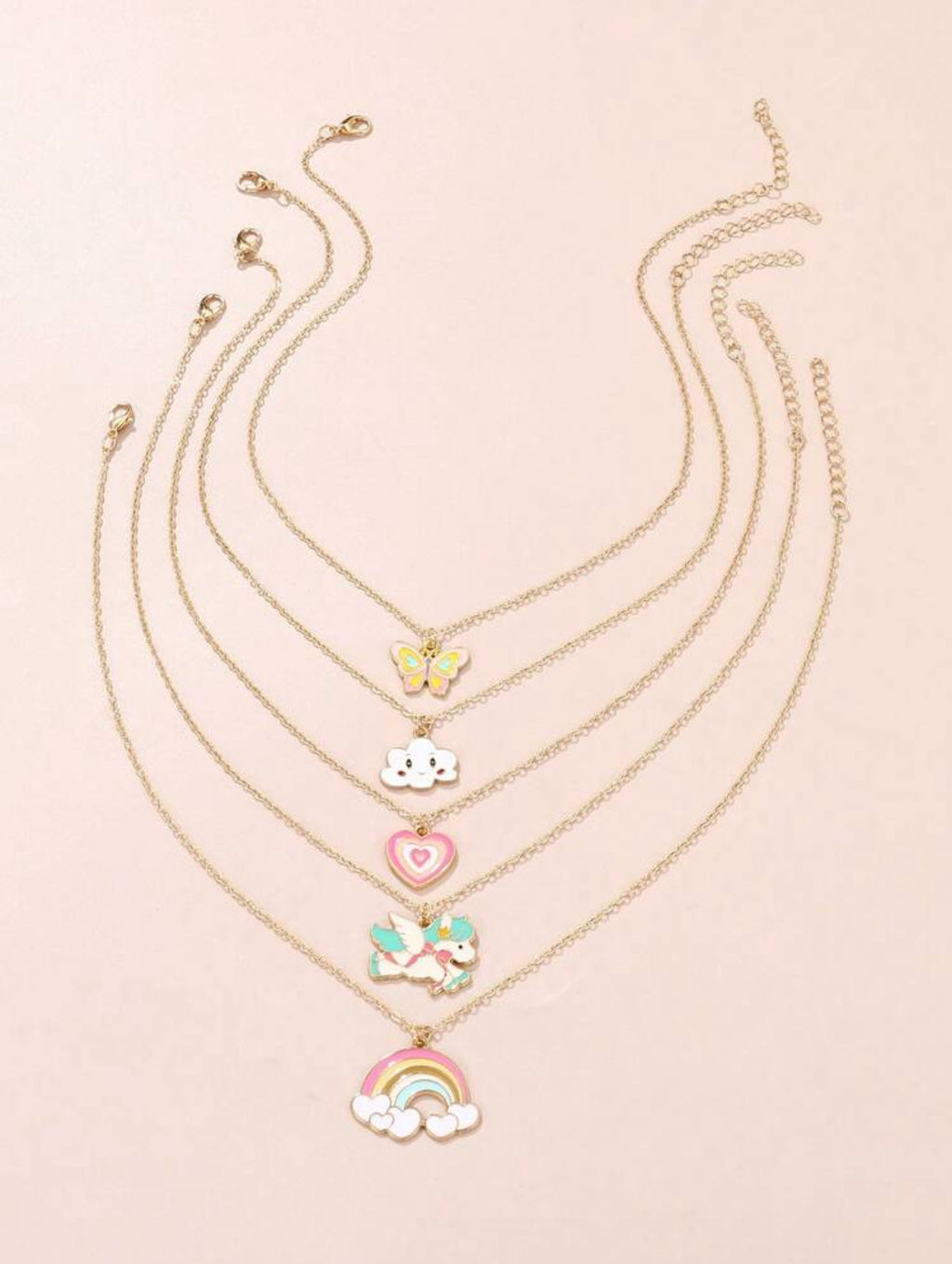 5pcs baby girl unicorn necklace set