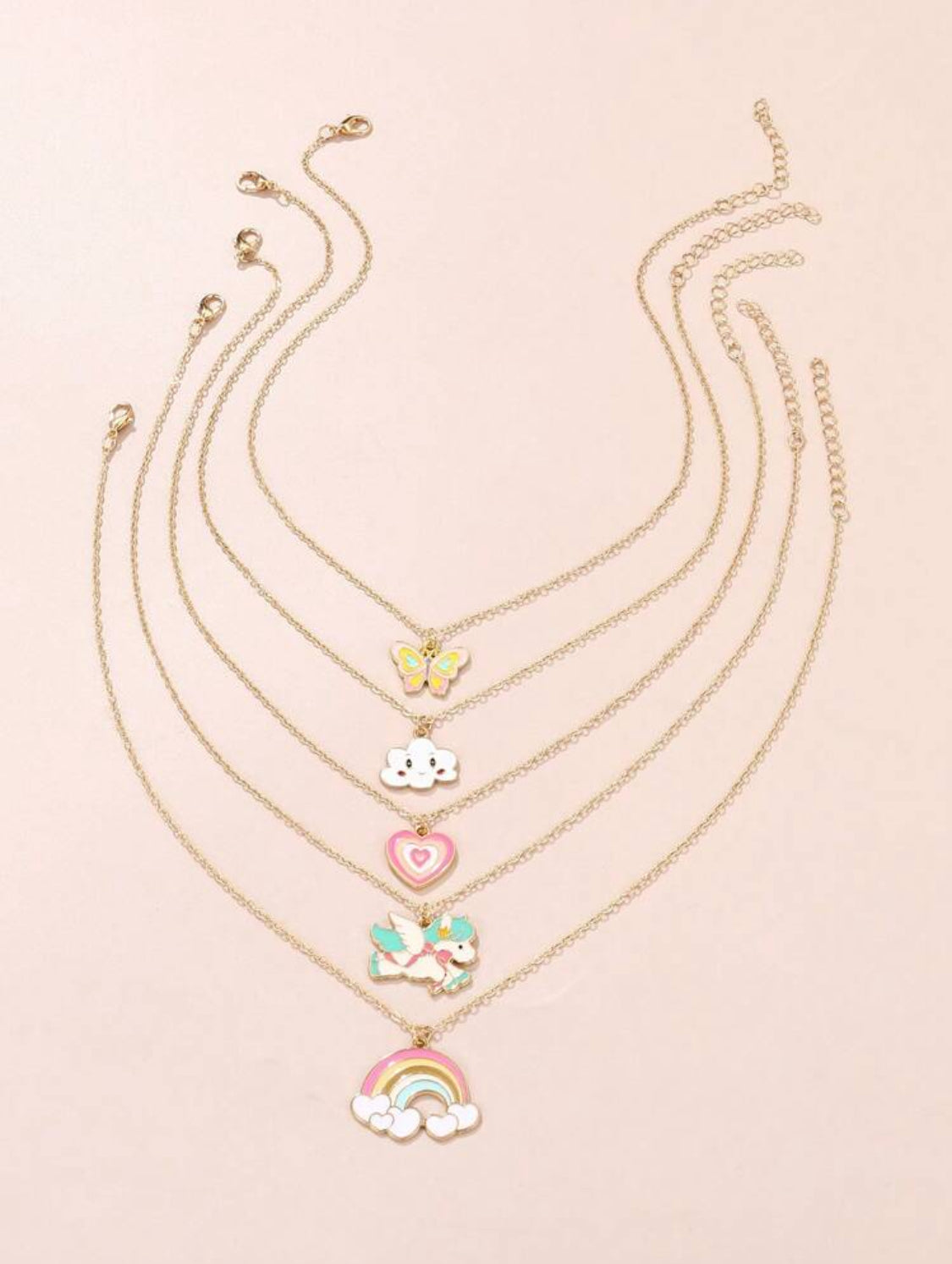5pcs baby girl unicorn necklace set