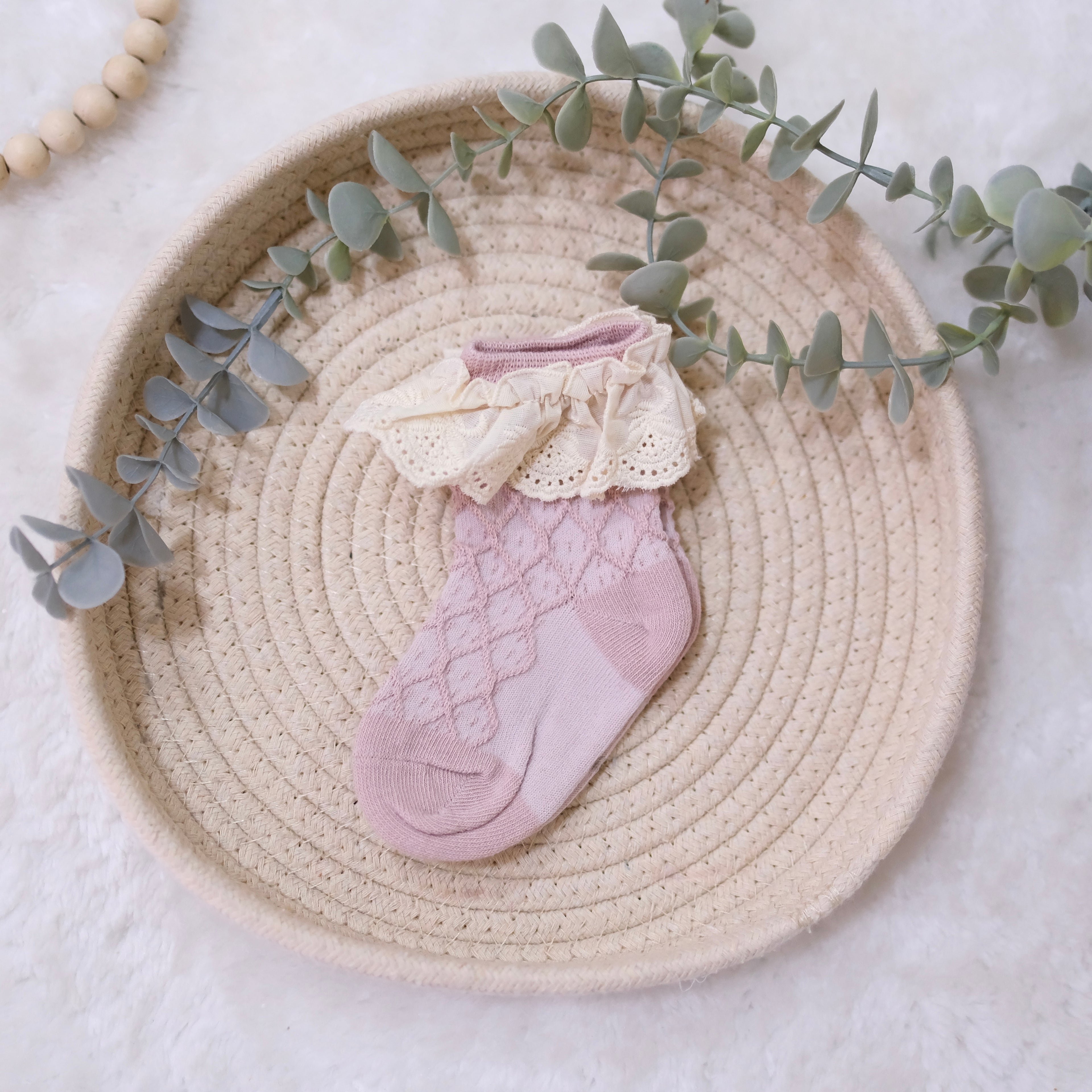 Ruffled Socks with Lace 0-1 Year