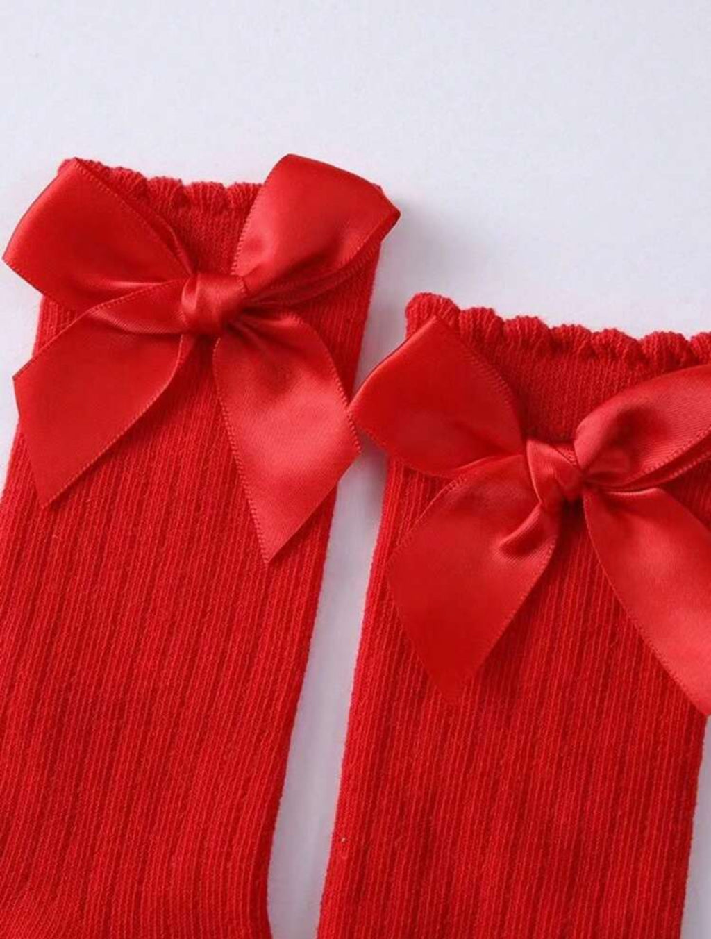 Bow Decor Maroon Socks