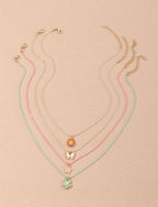4pcs butterfly necklace set