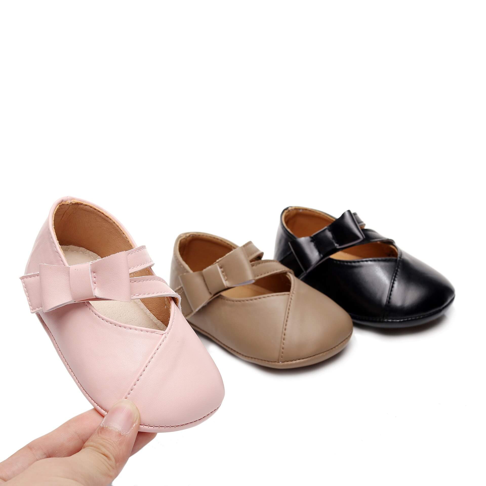 Baby Girl Classic Leather Cross-Strap Mary Jane Shoes