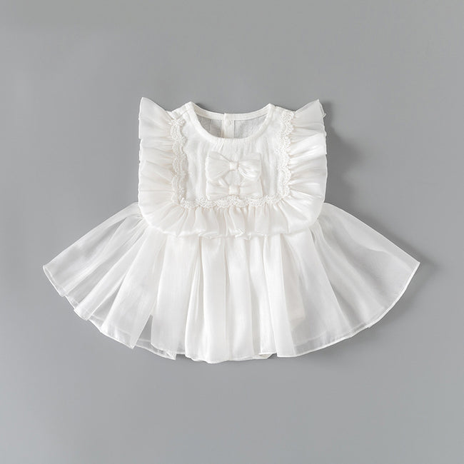 Snow White Lace Tulle Romper Dress for Baby Girls Hover Image