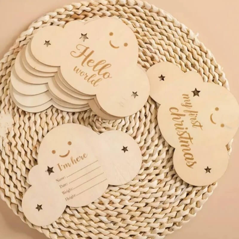 Baby Wooden Milestone Disc Set