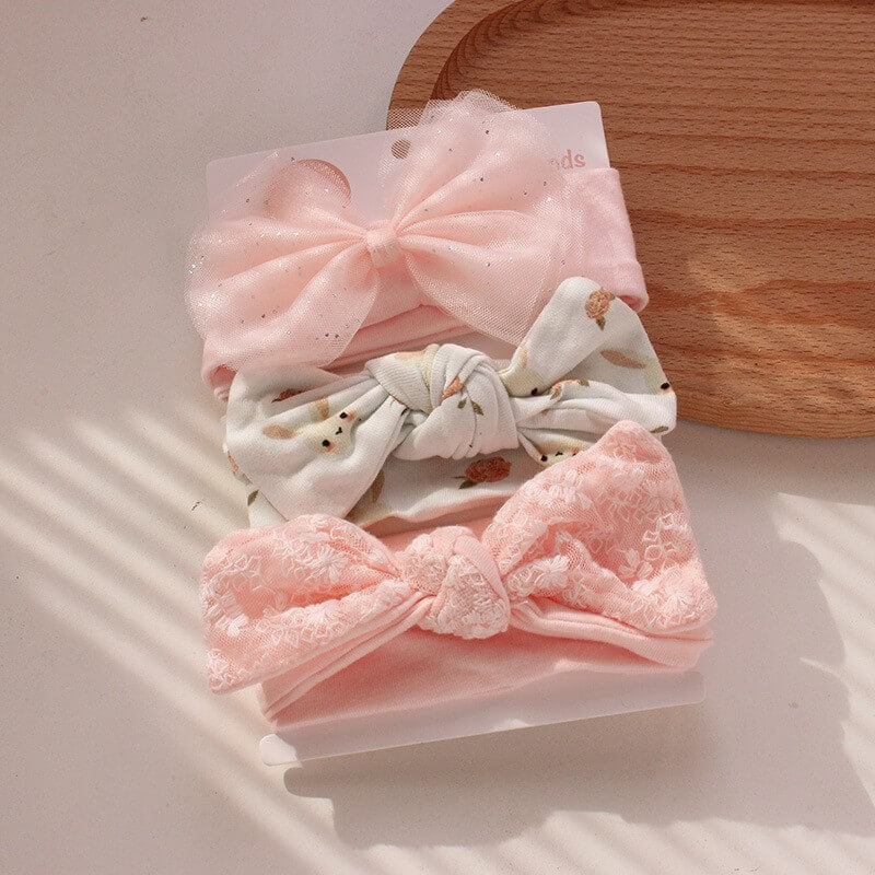 Baby Girl Bow Headband Set of 3