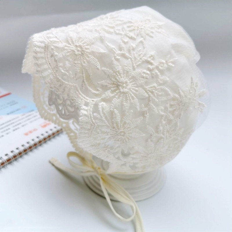 Lace baby bonnet hat