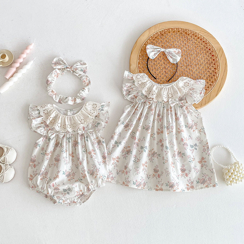 Vintage Blossom Lace Sister Set