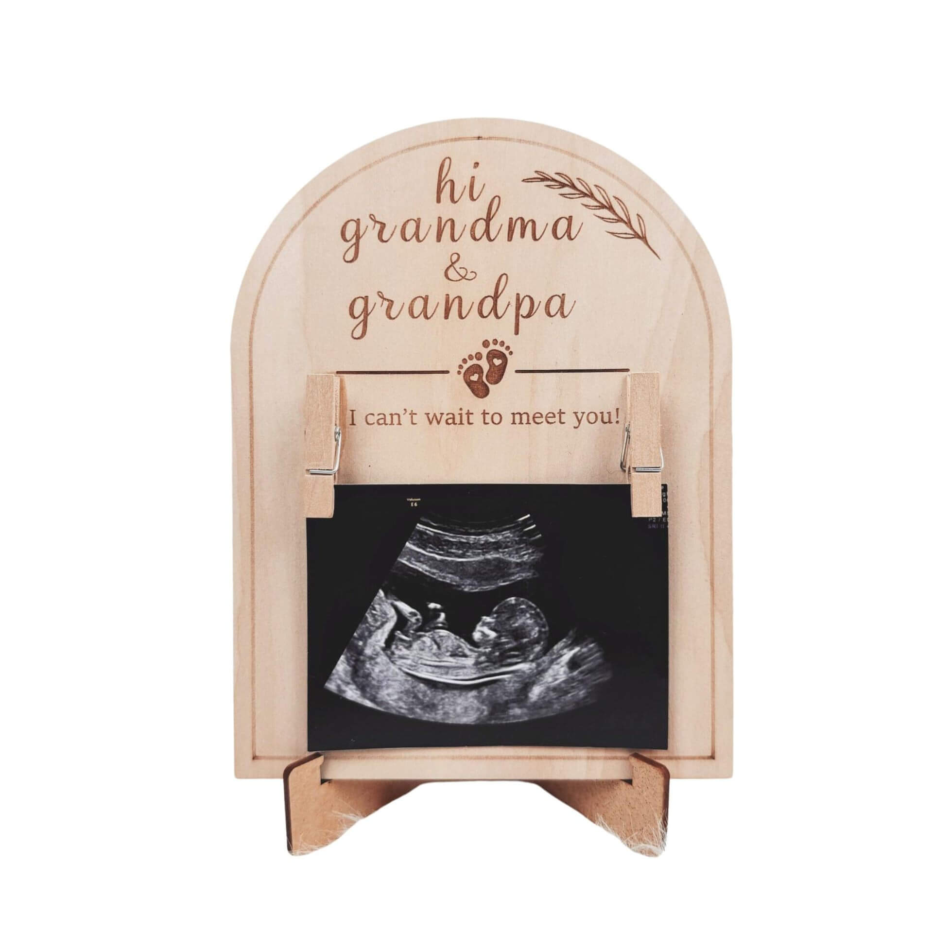 Wooden Pregnancy Announcement Sonogram Photo Frame